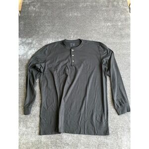 Fresh Clean Threads T-Shirt Mens 3XL Tall Black Knit Cotton Casual Henley Neck